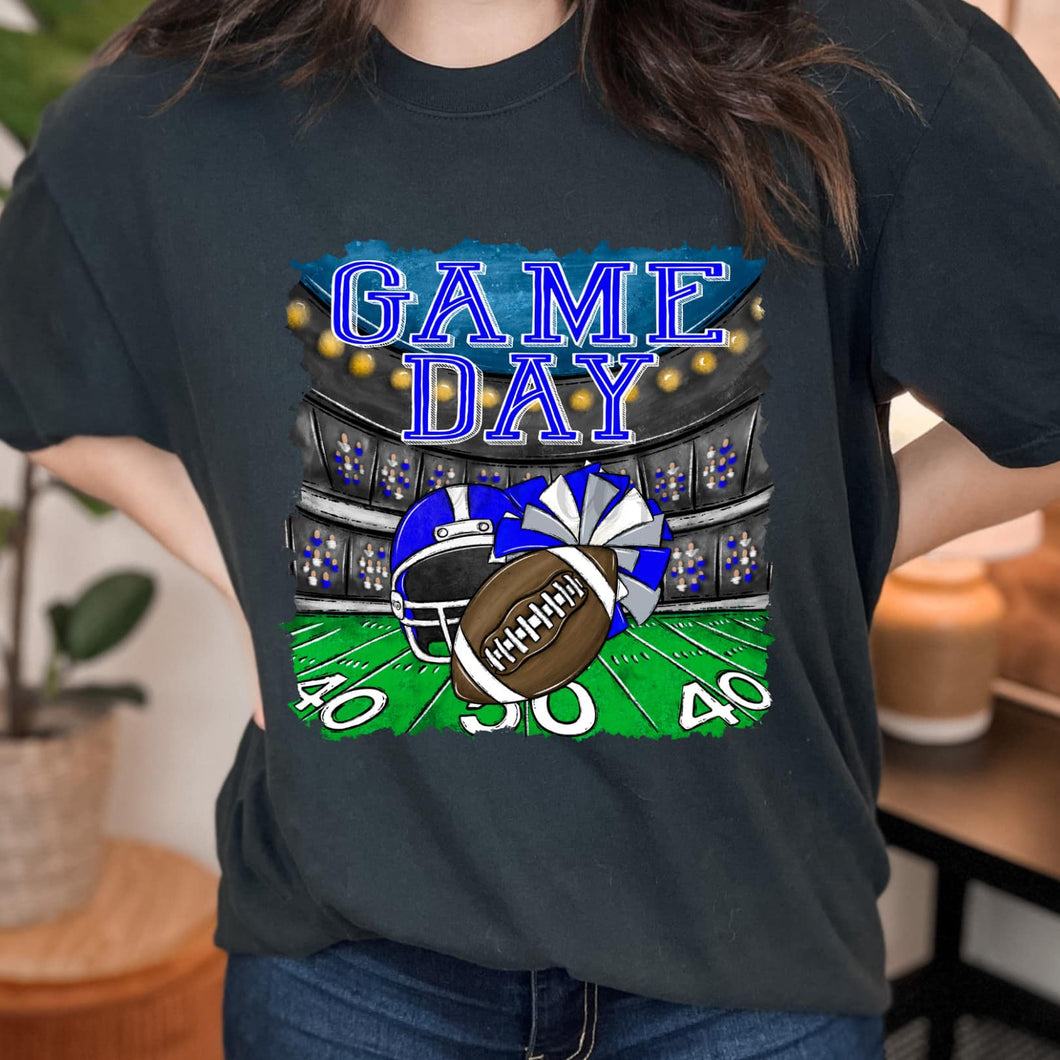 GAME DAY Stadium Royal , White and Grey Digital Download