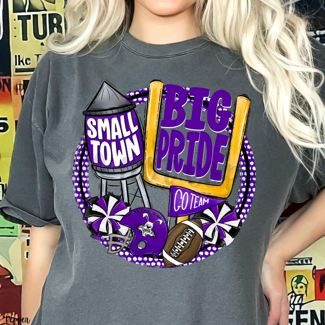 KBD OG Small Town Big Pride Football JACKRABBITS Purple and White