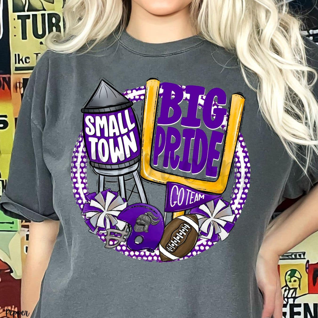 KBD OG Small Town Big Pride Football KNIGHTS Purple, White and Grey