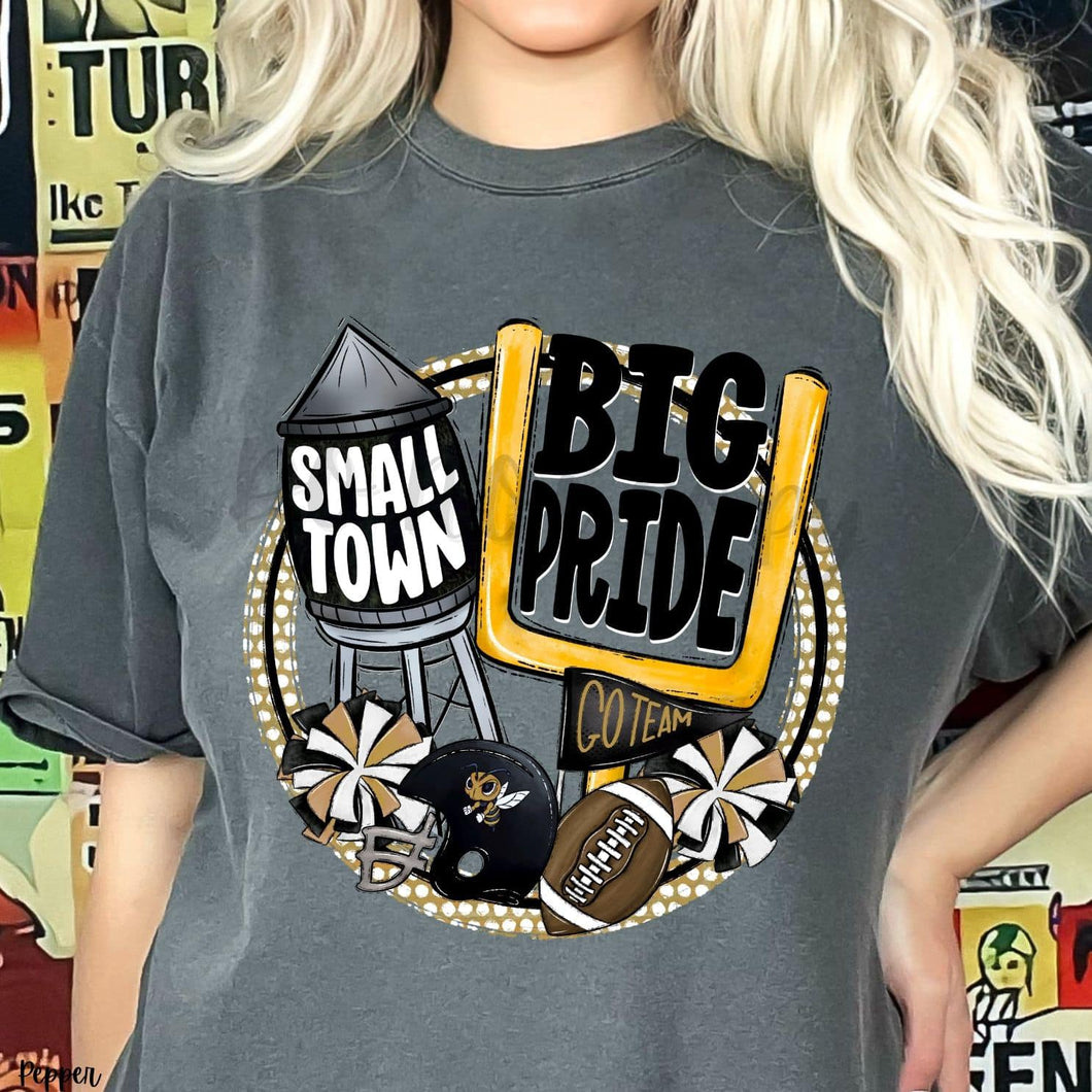 KBD OG Small Town Big Pride Football HORNET Vegas Gold and Black