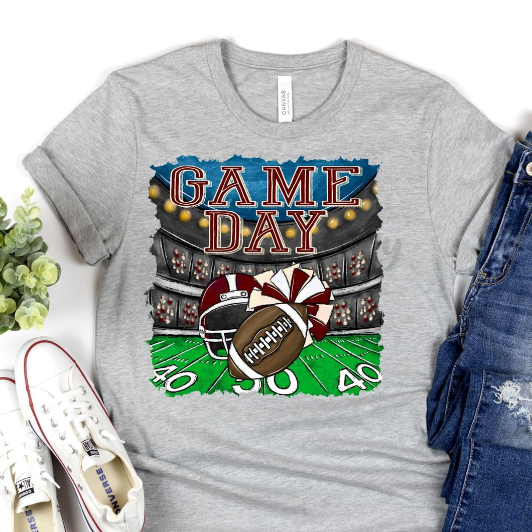 GAME DAY Stadium Maroon and Cream  Digital Download