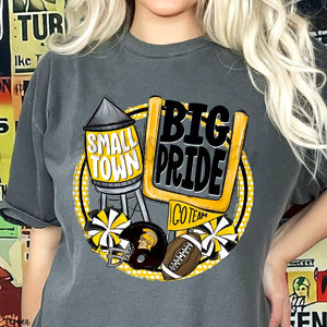 KBD OG Small Town Big Pride Football TROJANS Black and Yellow Gold
