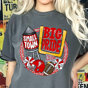 KBD OG Small Town Big Pride Football WHIRLWINDS Red, White and Grey