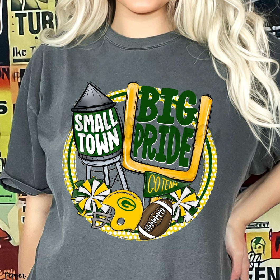 KBD OG Small Town Big Pride Football GREEN WAVE Green, Gold