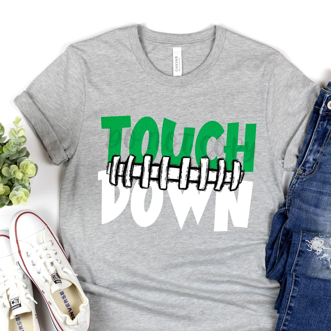 Touch Down Football Seams Kelly Green & White