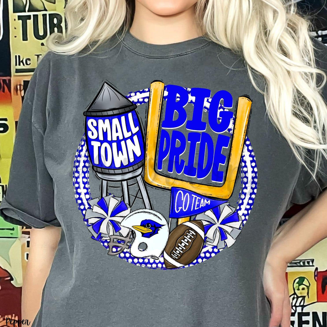 KBD OG Small Town Big Pride Football BLUEJAYS Royal and White