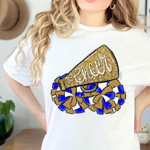 CHEER POMS and MEGAPHONES Vegas Gold, Royal and White Digital Download