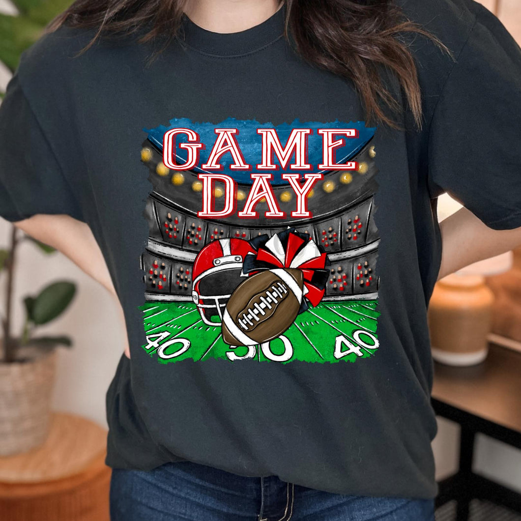 GAME DAY Stadium Red Black and White Digital Download