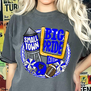KBD OG Small Town Big Pride Football PANTHERS Royal, White and Grey