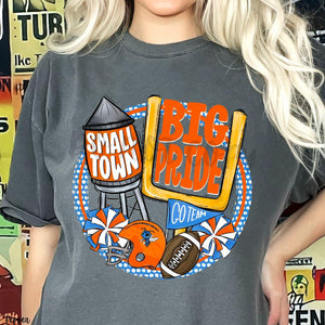 KBD OG Small Town Big Pride Football HORNETS Orange and Blue