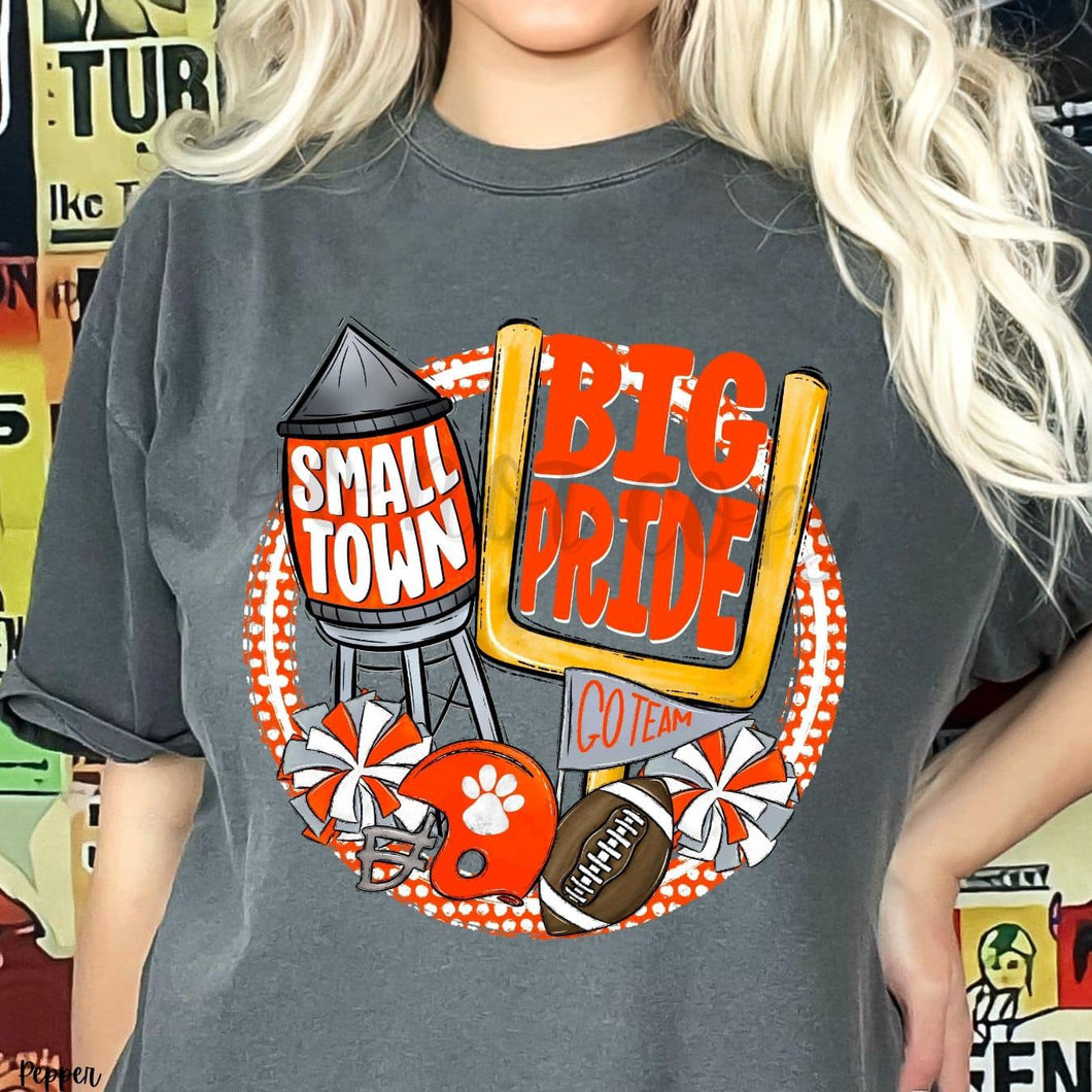 KBD OG Small Town Big Pride Football PAW Orange, White and Grey