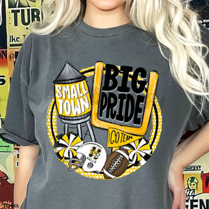 KBD OG Small Town Big Pride Football HALLS TIGERS Yellow Gold , White and Black