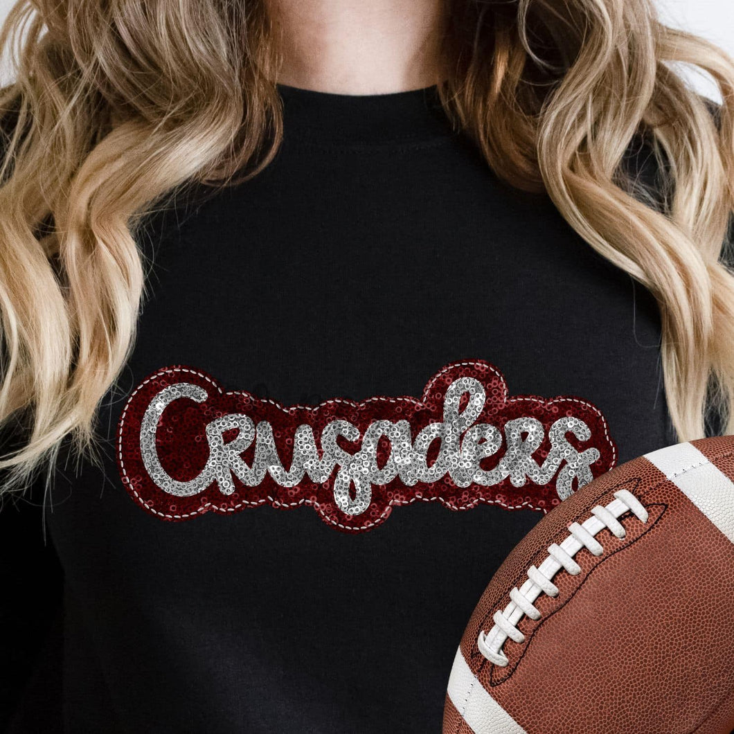 KBD OG SEQUIN AND EMBROIDERY WORDS CRUSADERS Silver and Maroon