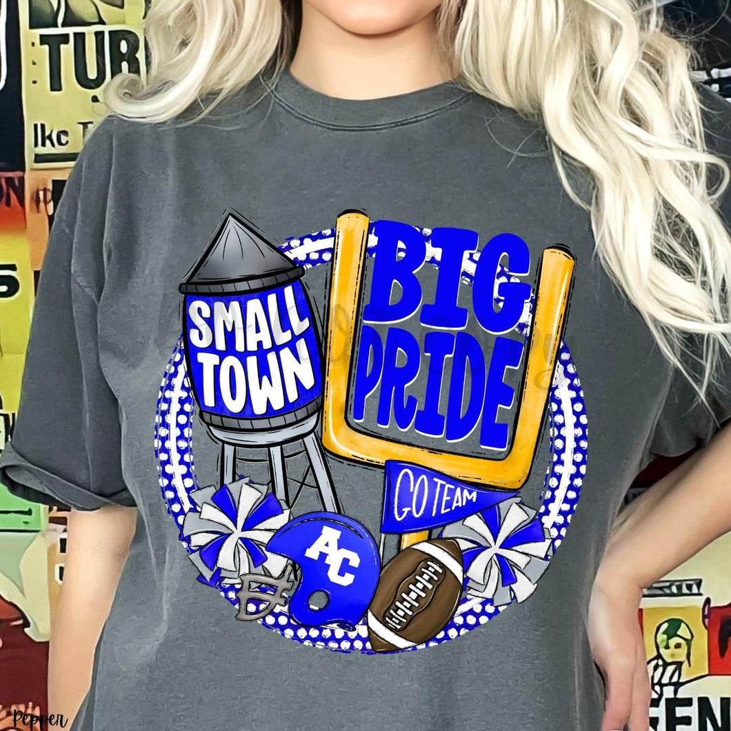 KBD OG Small Town Big Pride Football ACCS Royal, White and Grey