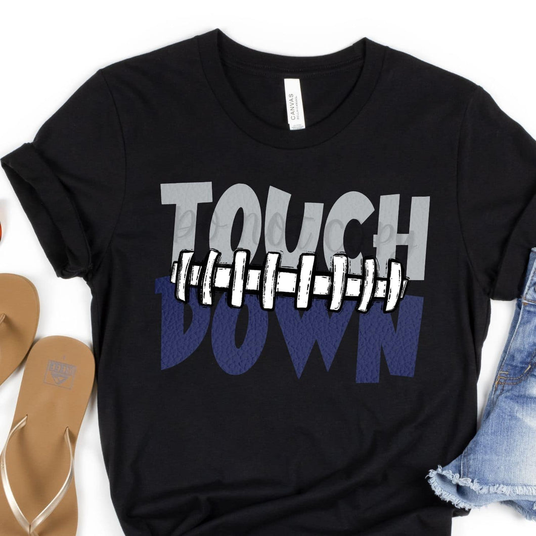 Touch Down Football Seams Grey & Navy