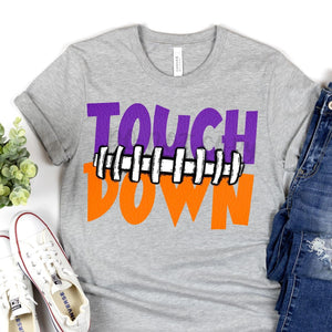 Touch Down Football Seams Purple & Orange