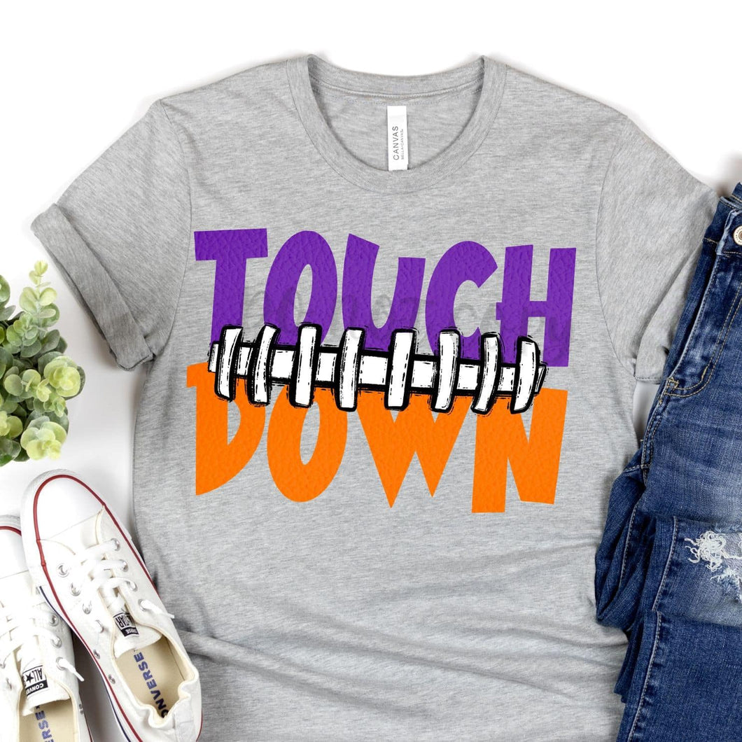 Touch Down Football Seams Purple & Orange