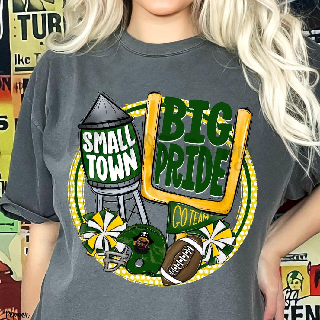 KBD OG Small Town Big Pride Football BUCCANEERS Green and Gold