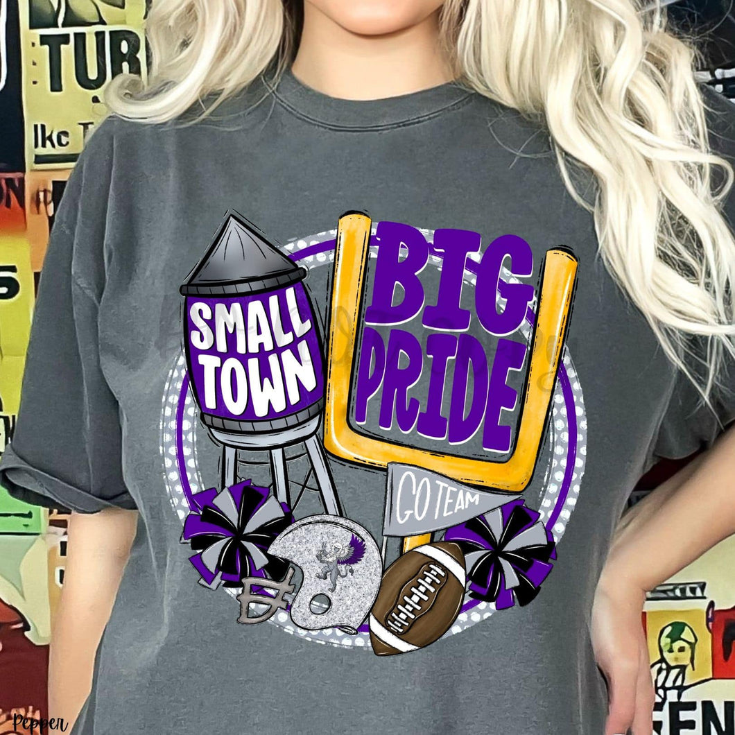 KBD OG Small Town Big Pride Football GRIFFINS Purple and Grey