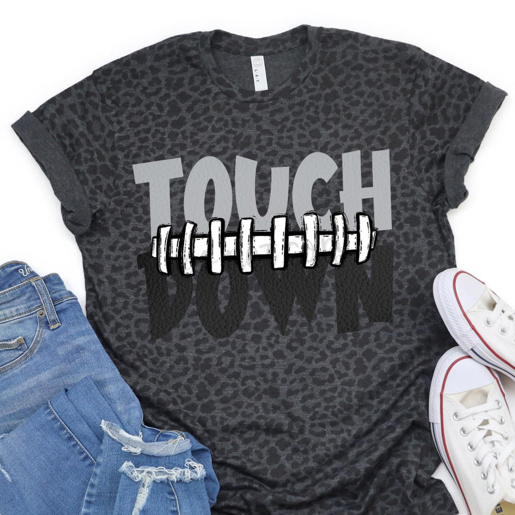Touch Down Football Seams Grey & Black