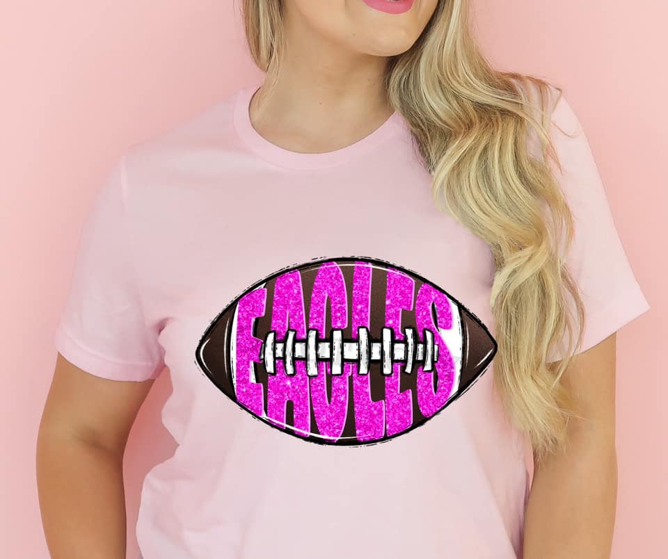 EAGLES Inlay Football Hot Pink Glitter Digital Downloads