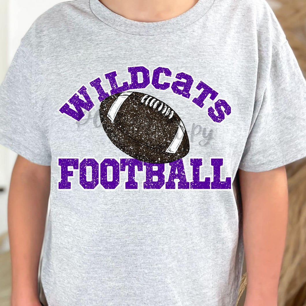 WILDCATS Football Distressed Purple and White Digital Downloads