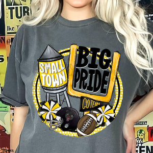 KBD OG Small Town Big Pride Football PANTHERS Black and Gold