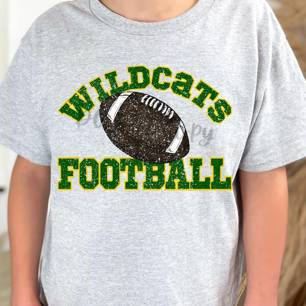 WILDCATS Football  Kelly Green and Yellow Gold Digital Downloads