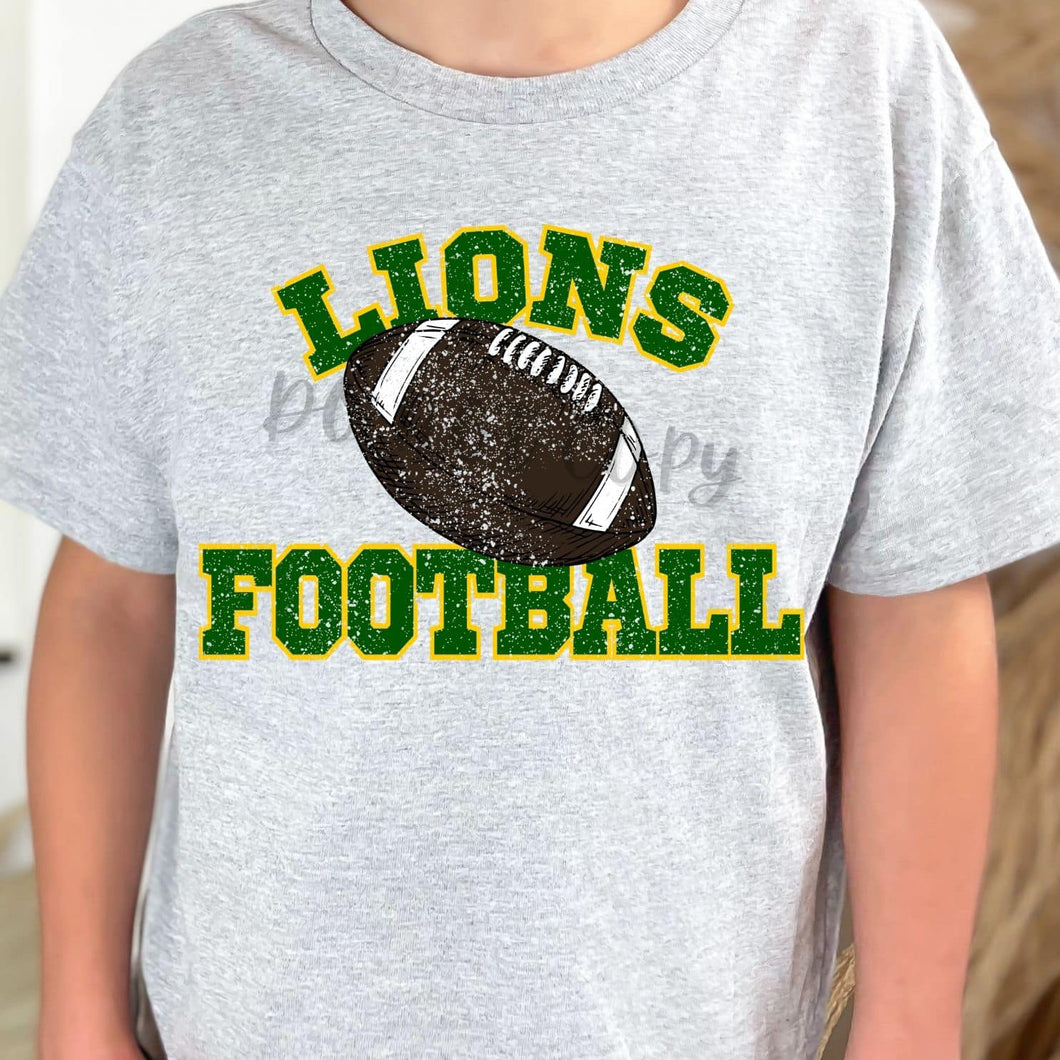 LIONS Football Distressed Kelly Green and Yellow Gold Digital Downloads