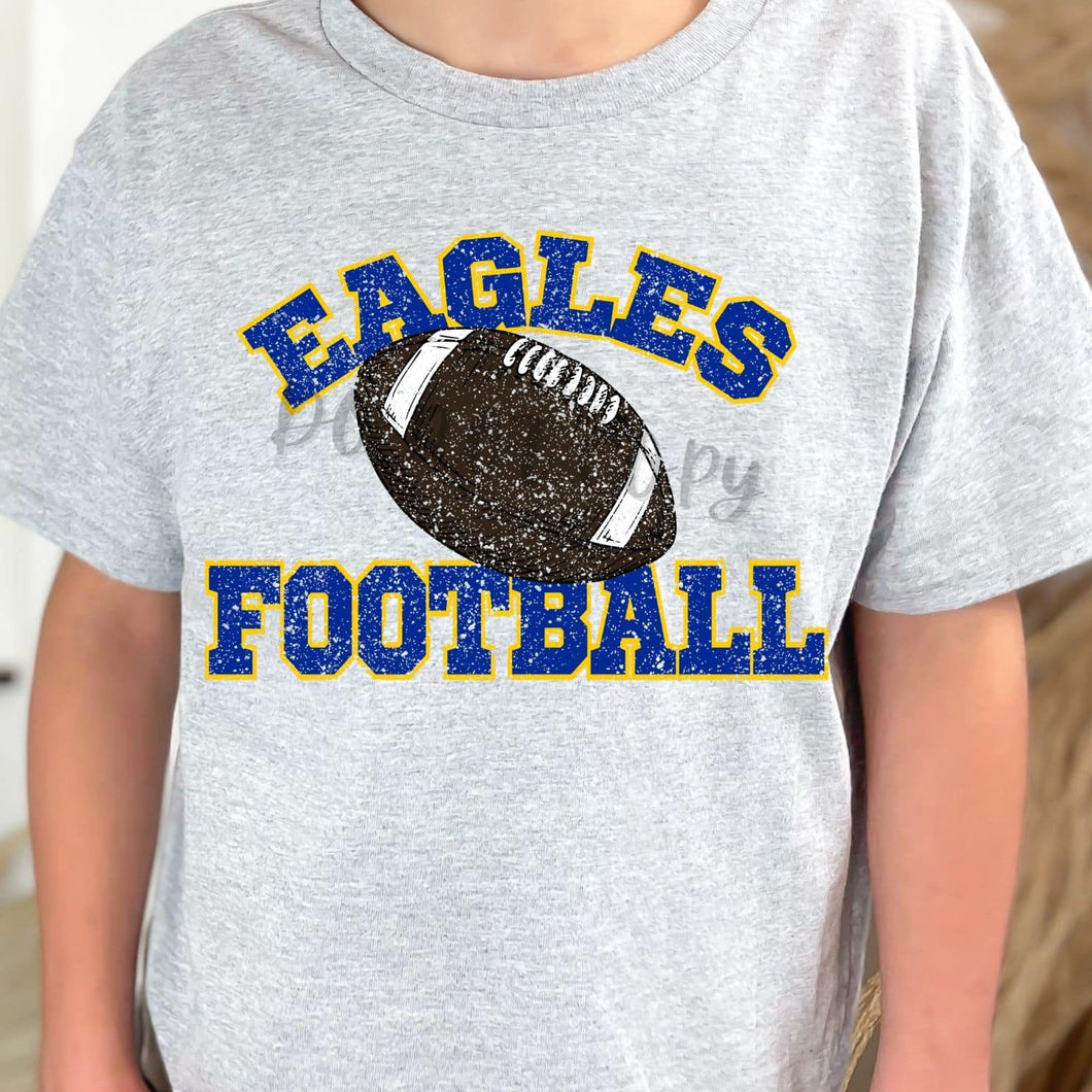 EAGLES Football Distressed Royal and Yellow Gold Digital Downloads