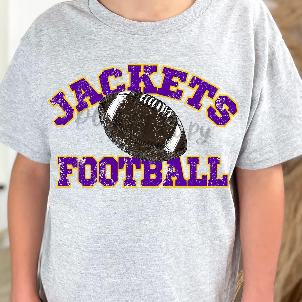 JACKETS Football Distressed  Purple and Yellow Gold Digital Downloads