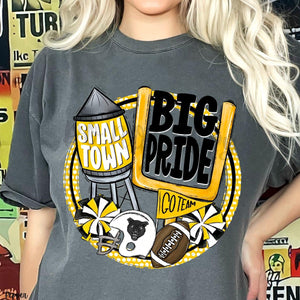 KBD OG Small Town Big Pride Football PANTHERS Yellow Gold and Black