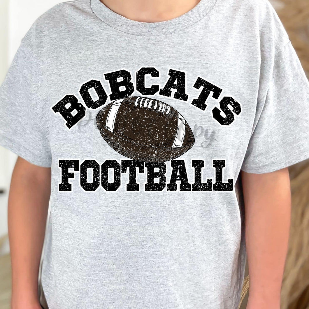 BOBCATS Football Distressed Black and White Digital Downloads