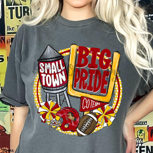 KBD OG Small Town Big Pride Football STALLIONS Yellow Gold, Red and White