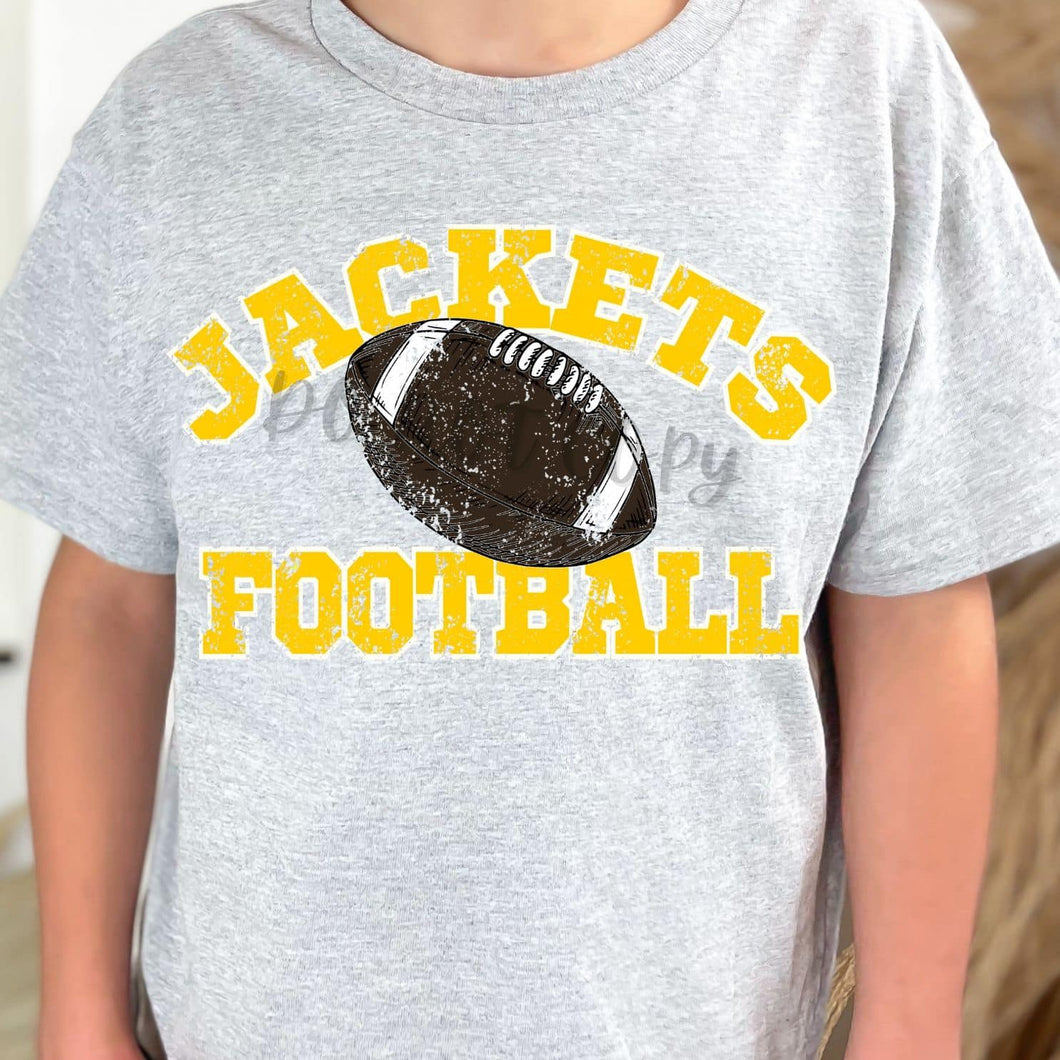 JACKETS Football Distressed  Yellow Gold and White Digital Downloads