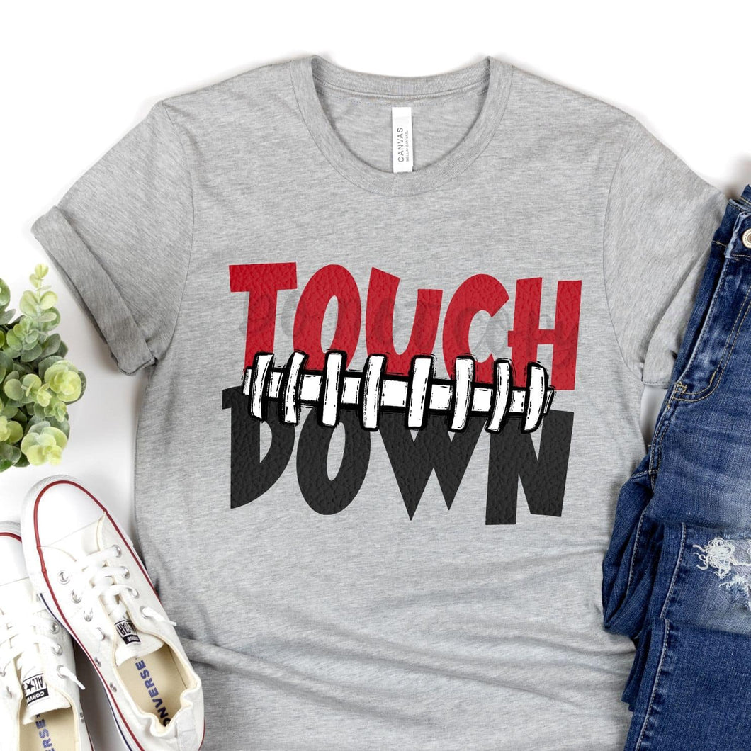 Touch Down Football Seams Red & Black