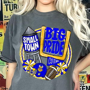 KBD OG Small Town Big Pride Football VIKINGS Royal and Yellow