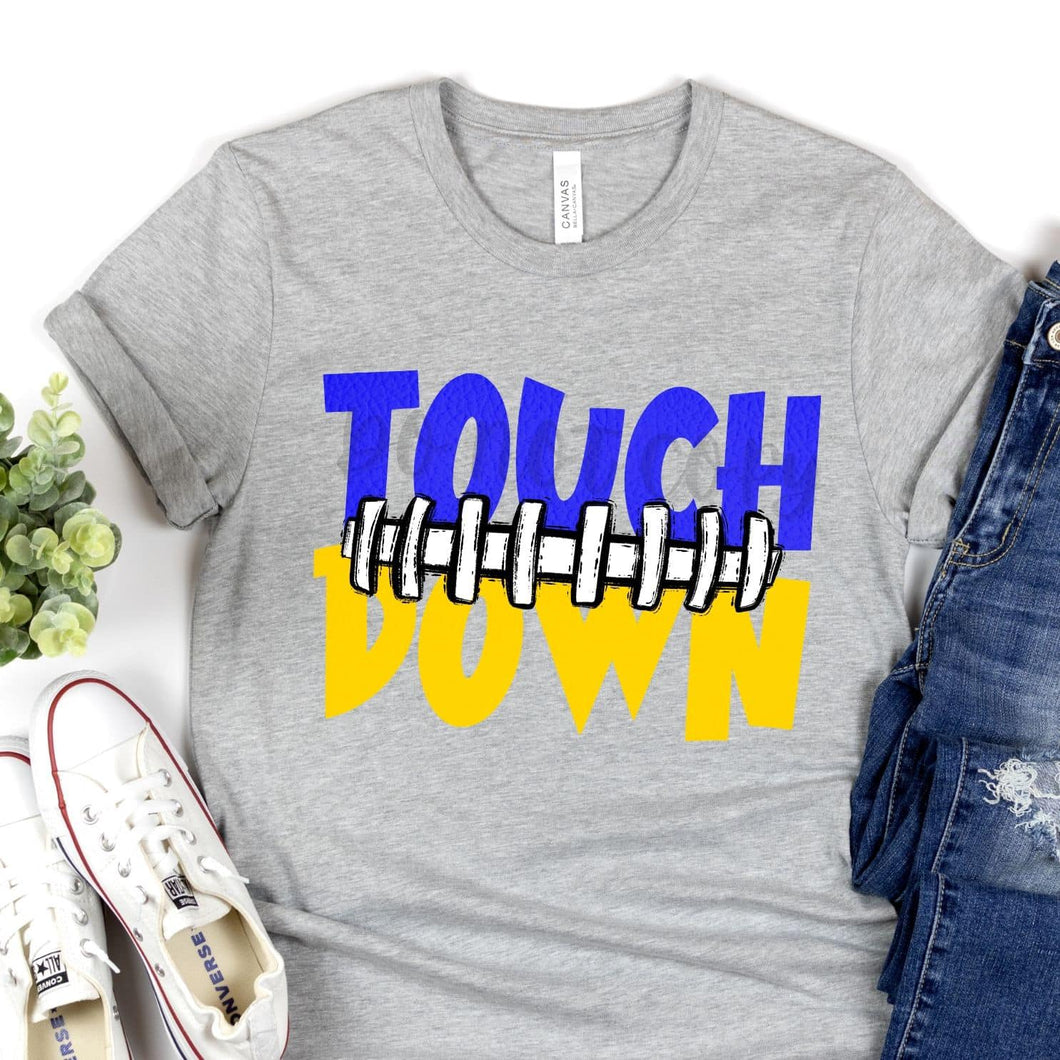 Touch Down Football Seams Royal & Yellow Gold