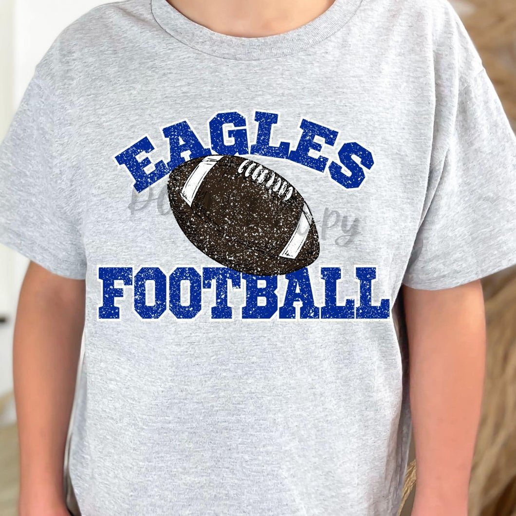 EAGLES Football Distressed Royal and White Digital Downloads