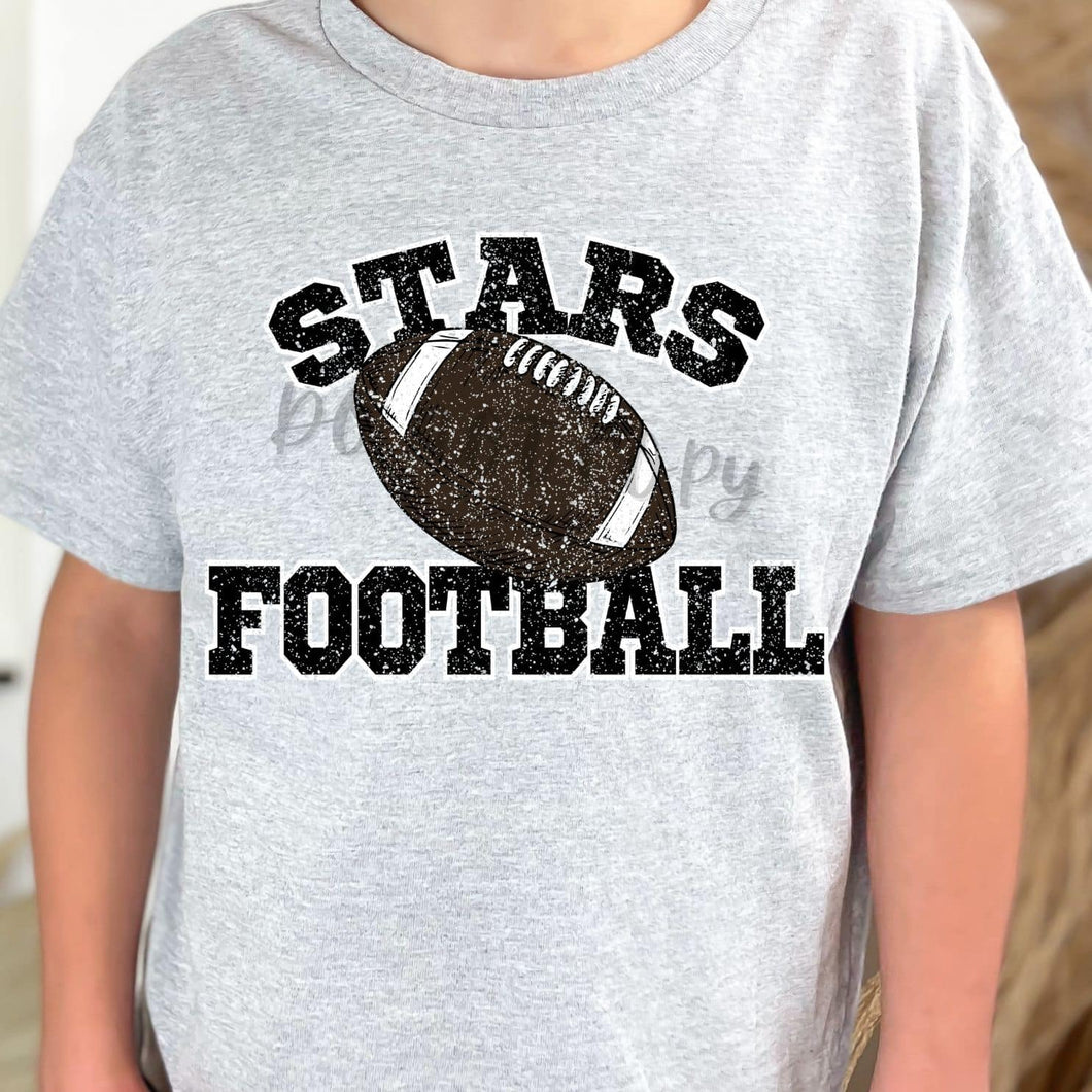 STARS Football Distressed Black and White Digital Downloads