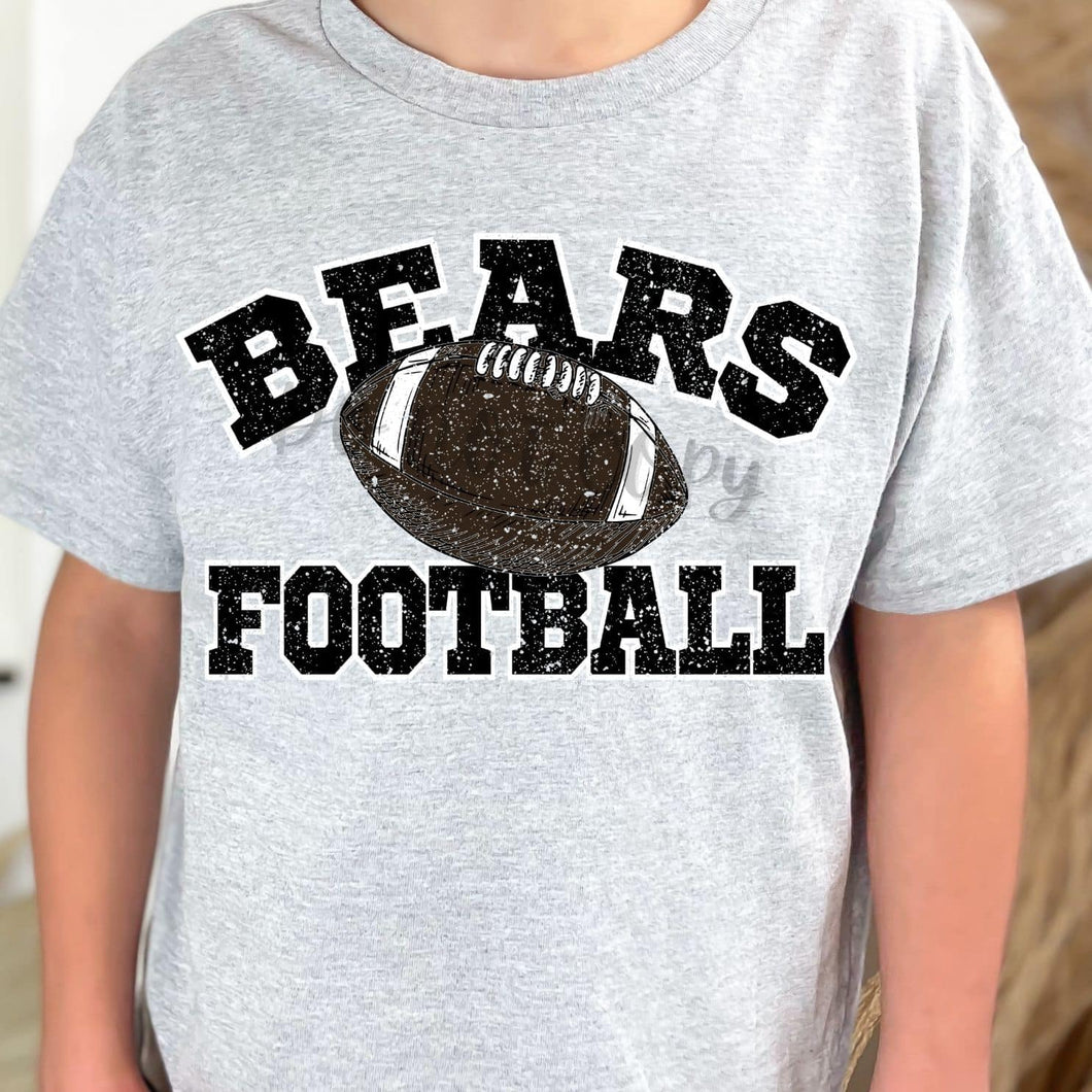 BEARS Football Distressed Black and White Digital Downloads
