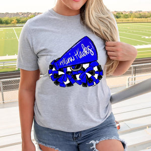 CHEER POMS and MEGAPHONES Mini HAWKS Royal, Black and White Digital Download