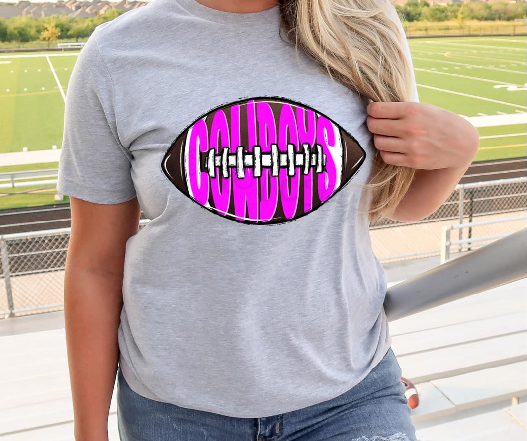 COWBOYS  Inlay Football Hot Pink  Digital Downloads
