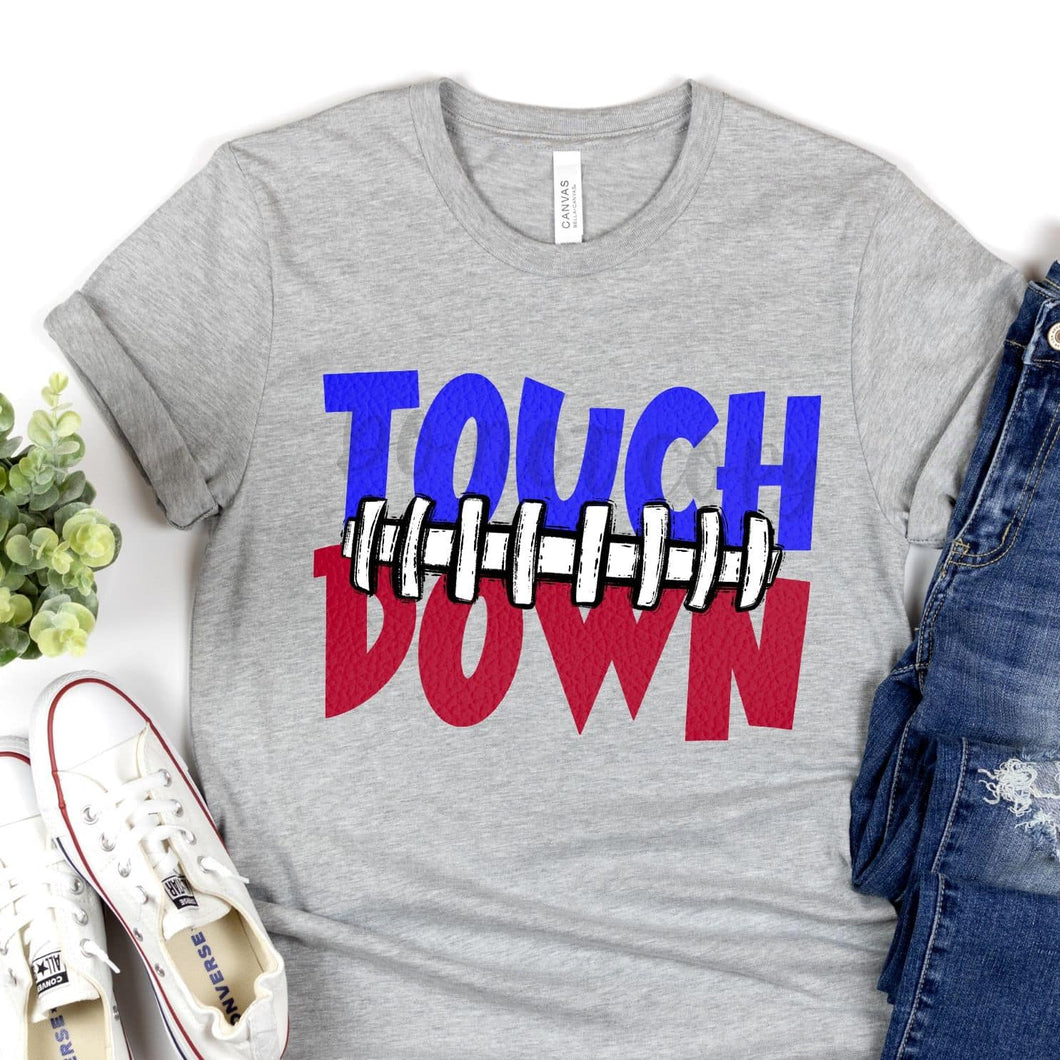 Touch Down Football Seams Royal Blue & Red