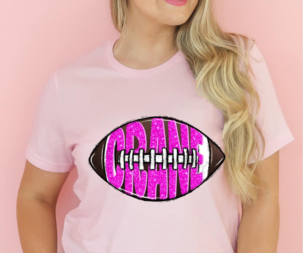 CRANE Inlay Football Hot Pink Glitter Digital Downloads