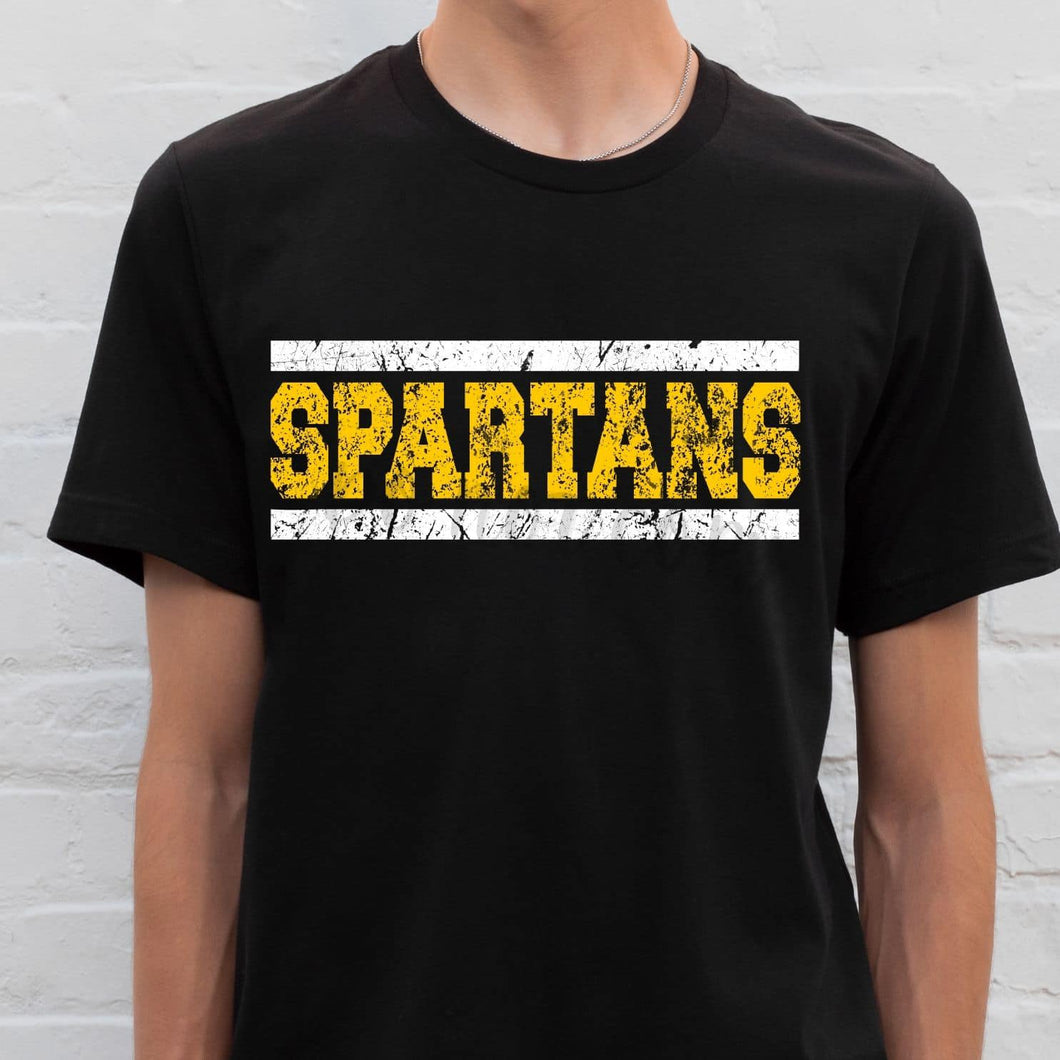 SPARTANS Distressed Yellow Gold and White Digital Downloads