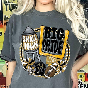 KBD OG Small Town Big Pride Football GIANTS Gold, Black and White