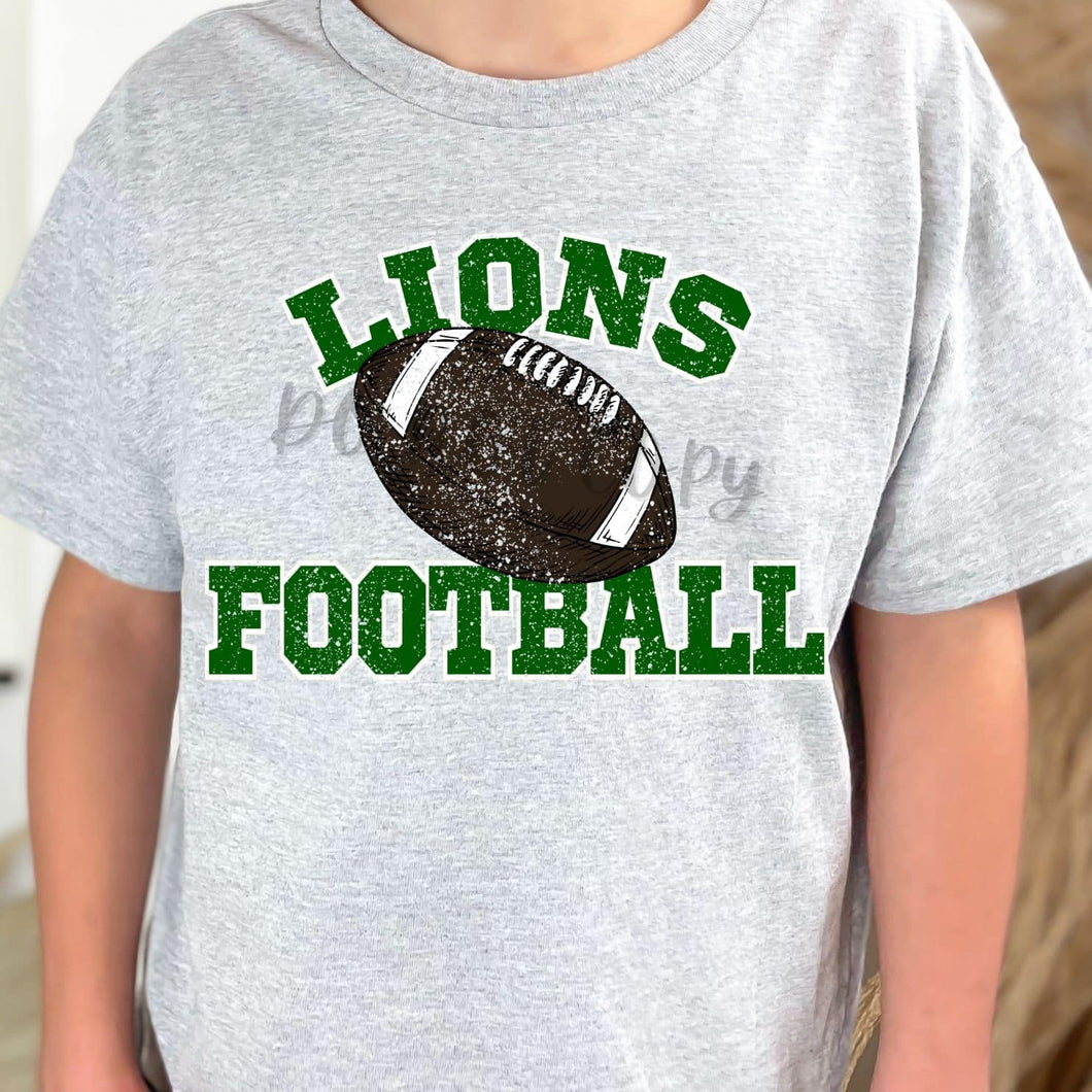 LIONS  Football Distressed Kelly Green and White Digital Downloads