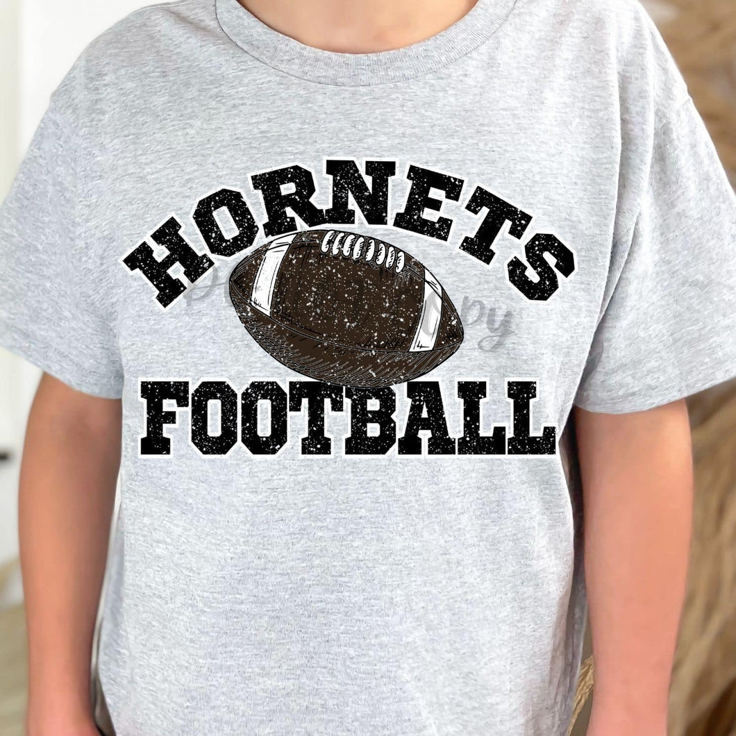 HORNETS Football Distressed Black and White Digital Downloads