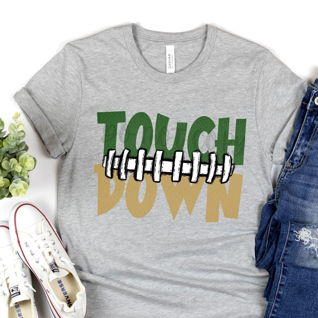 Touch Down Football Seams Hunter Green & Vegas Gold